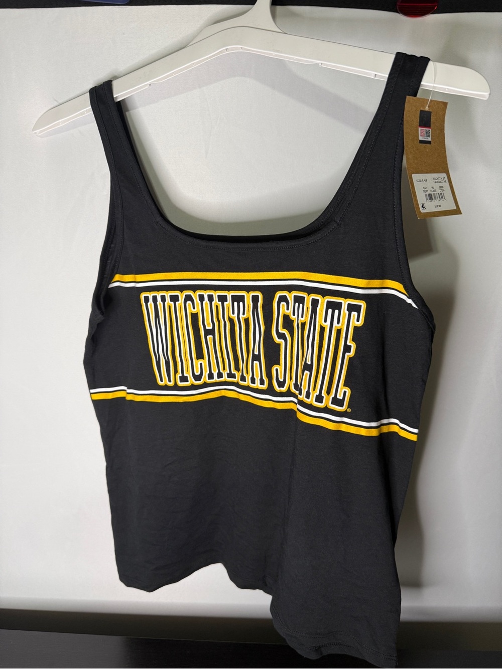 Rivalry Threads Black Wichita State Tank with Gold & White Stripes